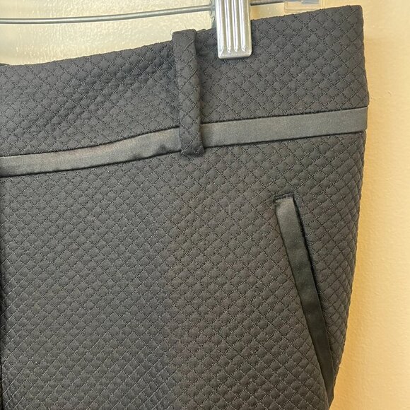 Ann Taylor LOFT Black Marisa Quilted Tuxedo Style Pants, Size 6 - Picture 5 of 13